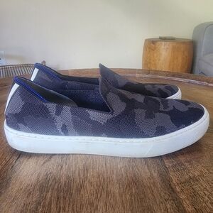 Rothy's The Original Slip On Sneaker Grey Camo Textile Comfort Shoes Women’s 8